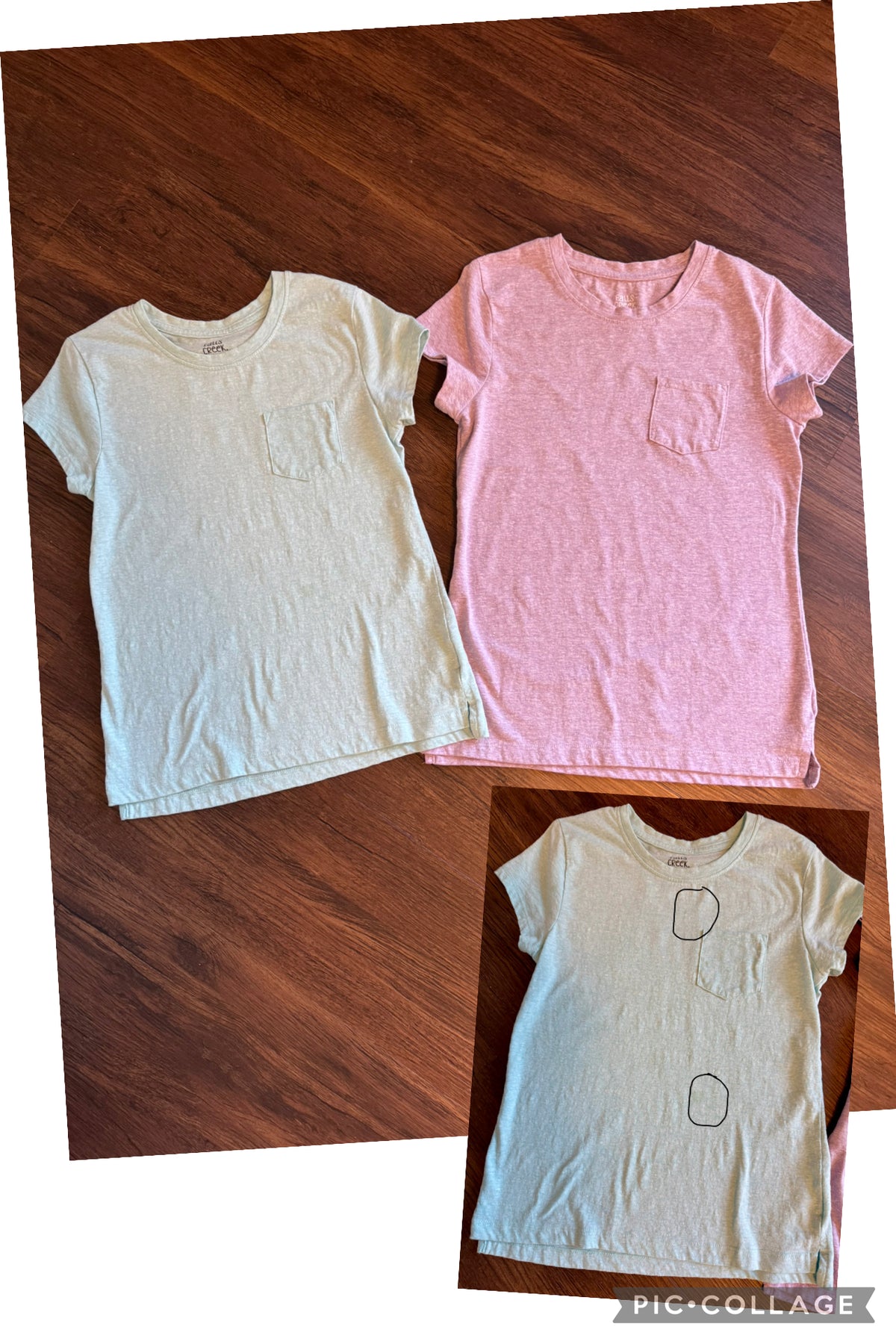 2pc Falls Creek Tees Purple & light blue - size Youth - 10 (L)