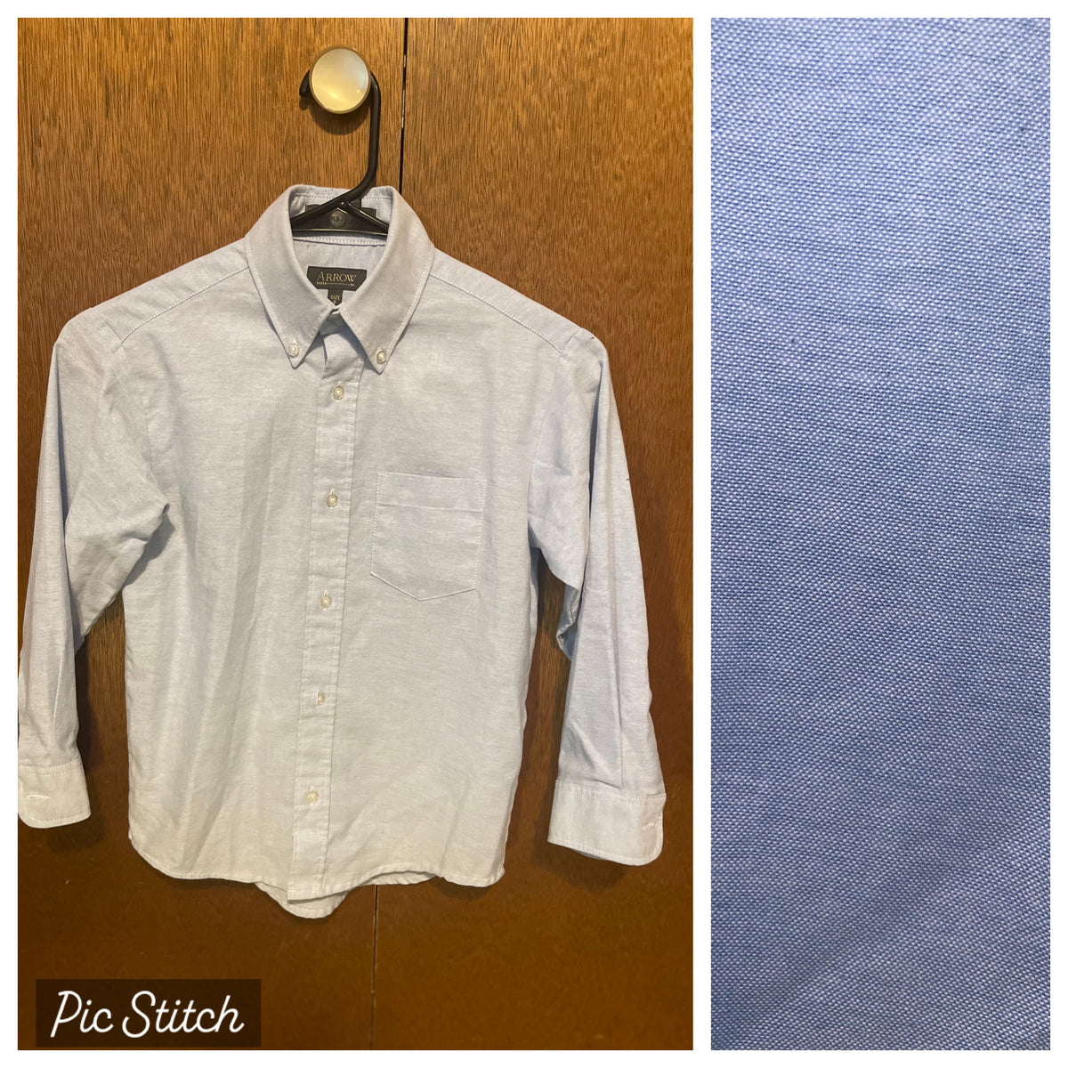 VGUC Blue Dress Shirt Button down bluish gray - size Youth - 8 (M)