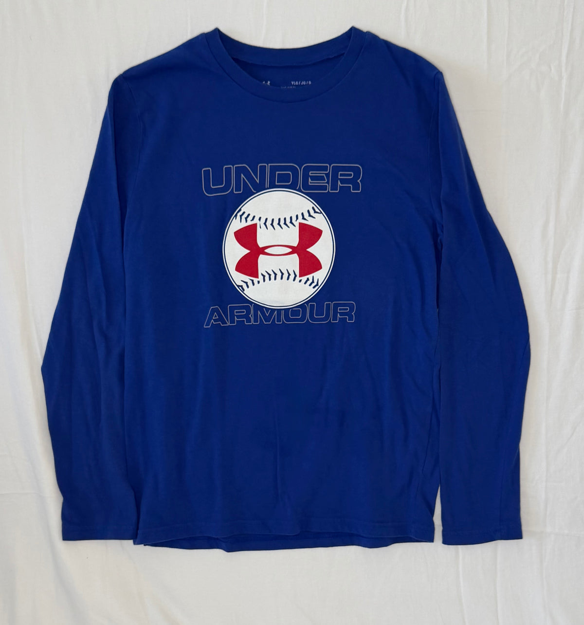 Under Armour blue shirt with baseball. EUC. - size Youth - 10 (L)