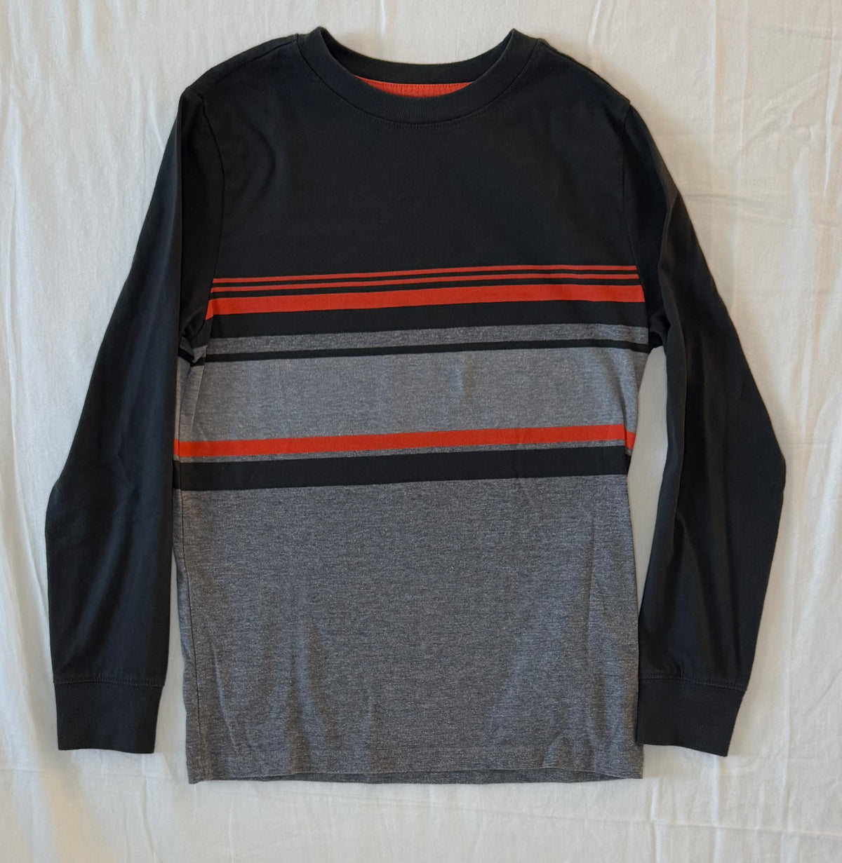 Cat & Jack orange stripe long sleeve. Size 8/10 - size Youth - 8 (M)