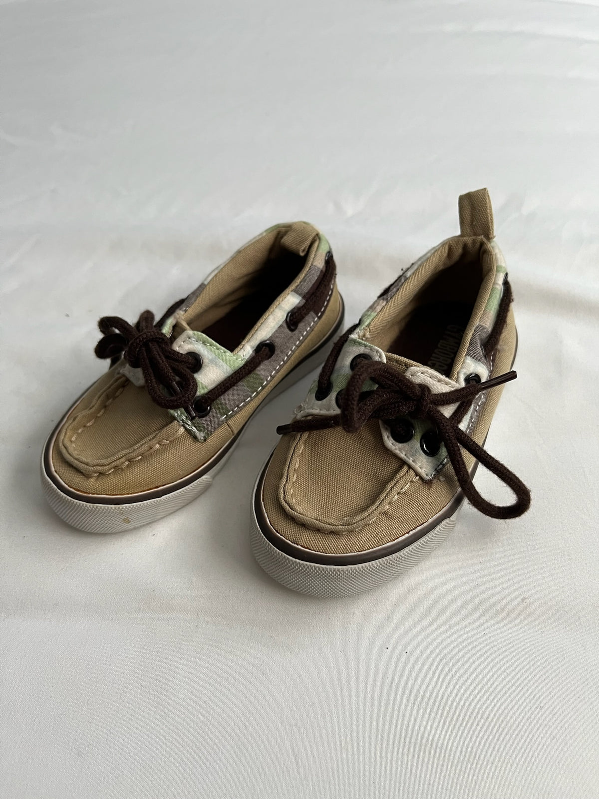 Gymboree Boat Shoes Sz 6 Tan, Lace-Up Detail VGUC - size Shoes - Toddler 6