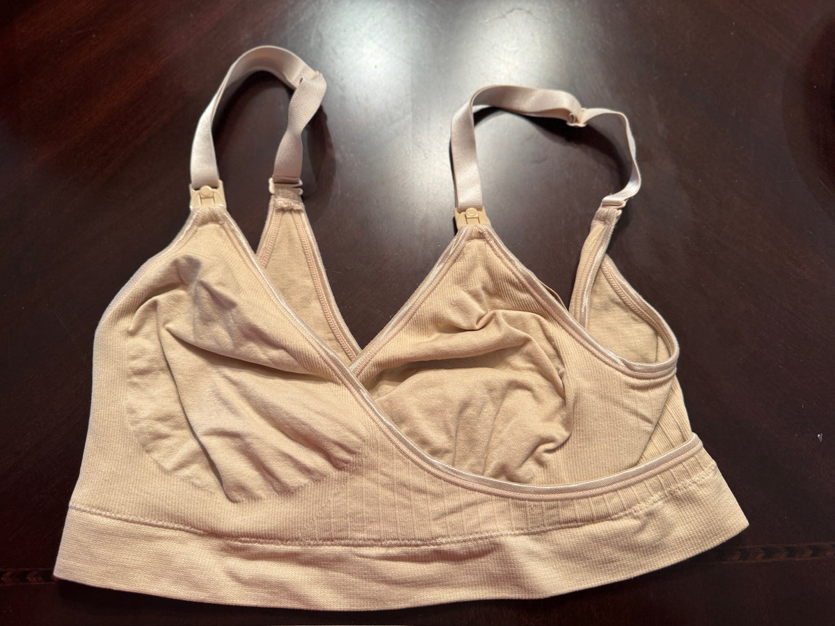 Nursing Bra, VGUC Size M, Tan, Pull-Aside - size Women - M (8/10)