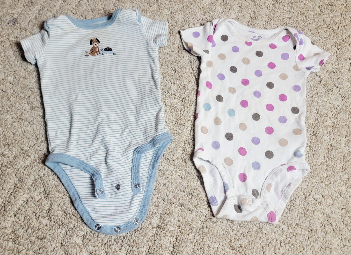 PC Carters 9m SS Onesie 2 Piece lot - size Month - 6-9 / 9M