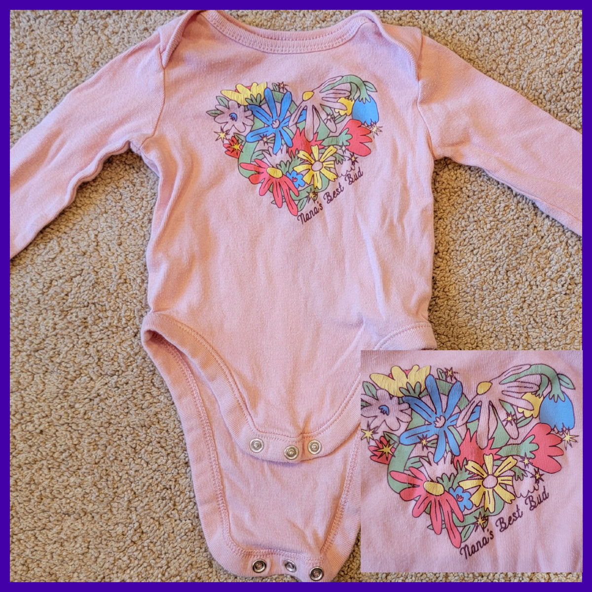 VGUC Old Navy 3-6m LS Nanas Best Bud - size Month - 3-6 / 6M