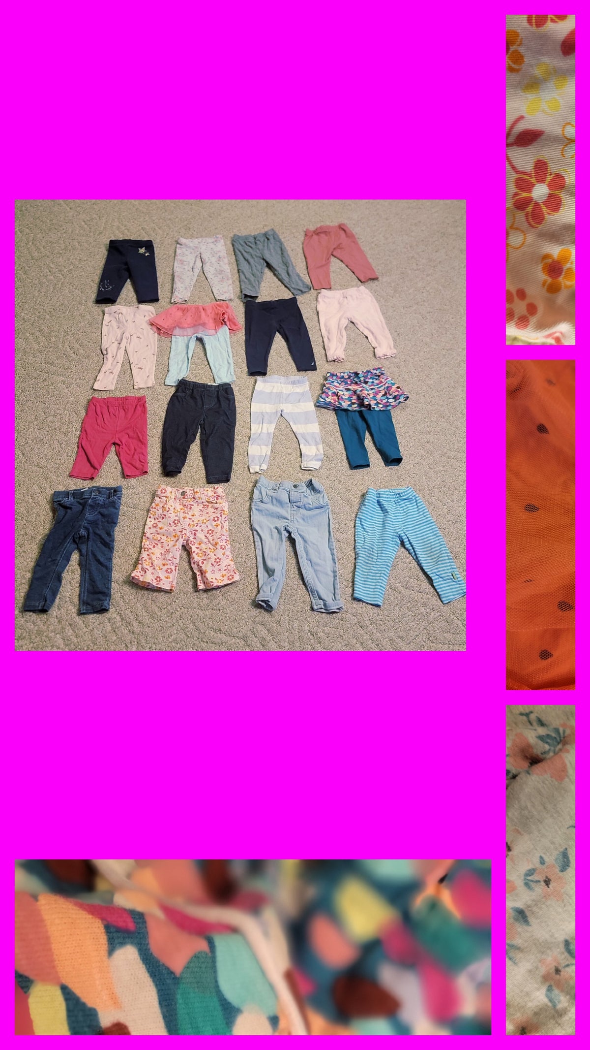 VGUC Mega 16 Pc Lot Various Brands Bottoms - size Month - 9-12 / 12M