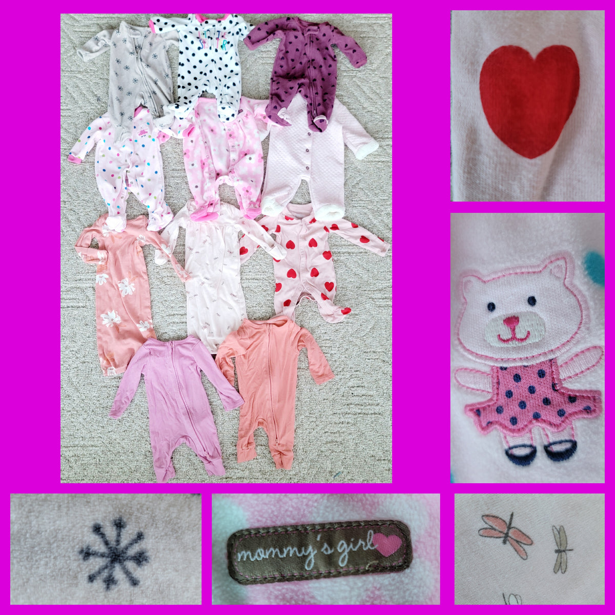 VGUC Various Brands NB Onesie 11 Piece Lot - size Month - Newborn