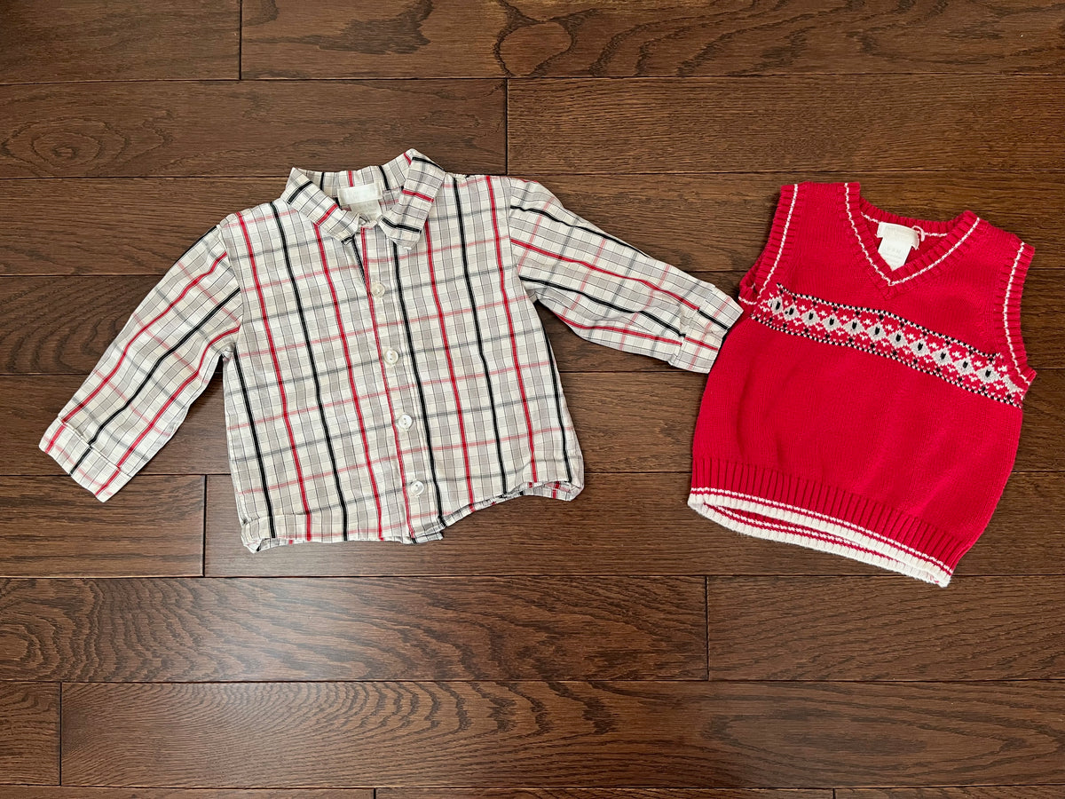 GUC Top + Vest 6-9M First Moments Layette - size Month - 6-9 / 9M