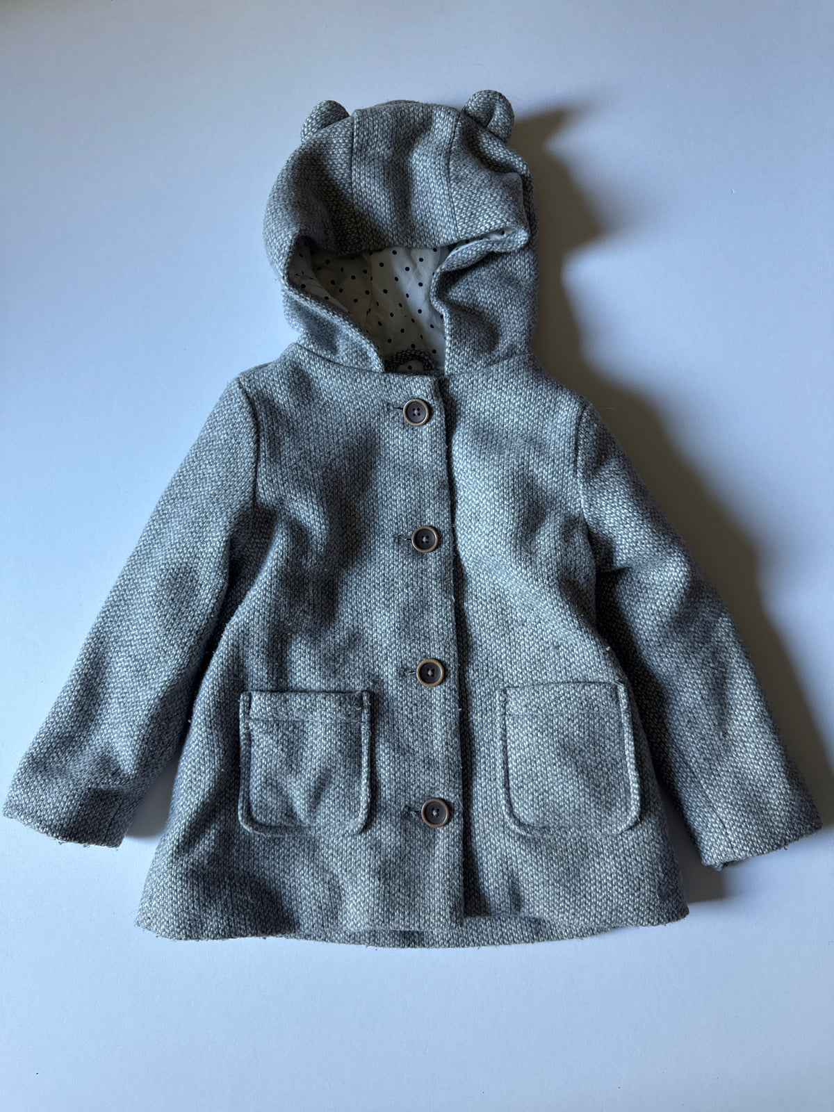Gray Bear Coat John Lewis 18-24 GUC - size Month - 18-24 / 24M
