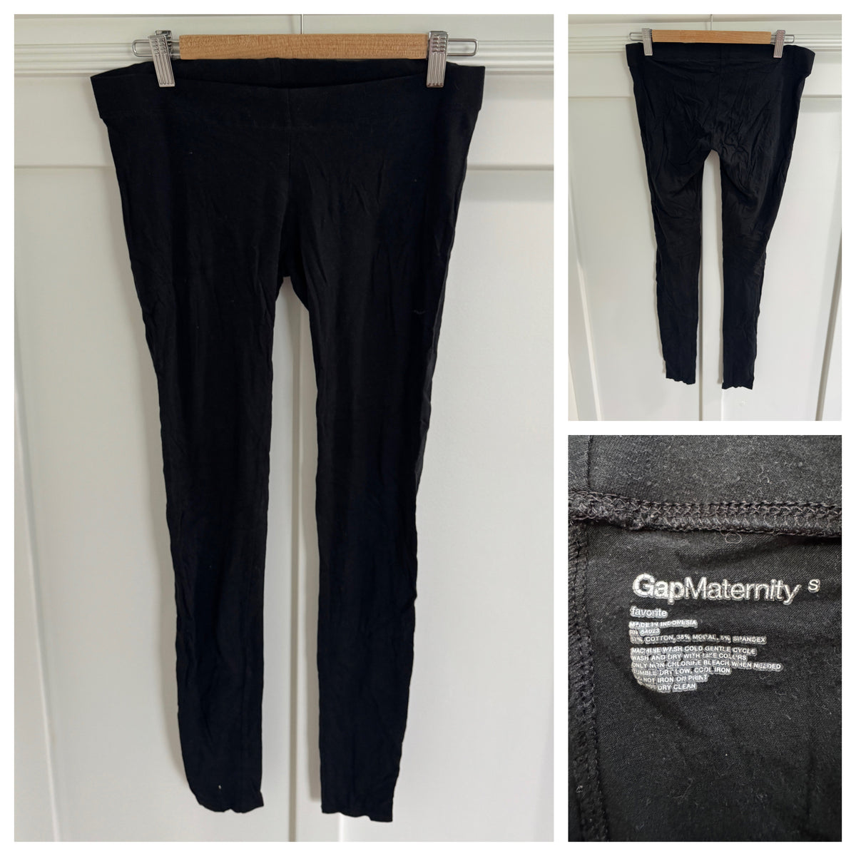 Gap Black Maternity Under belly Leggings GUC - size Women - S (4/6)