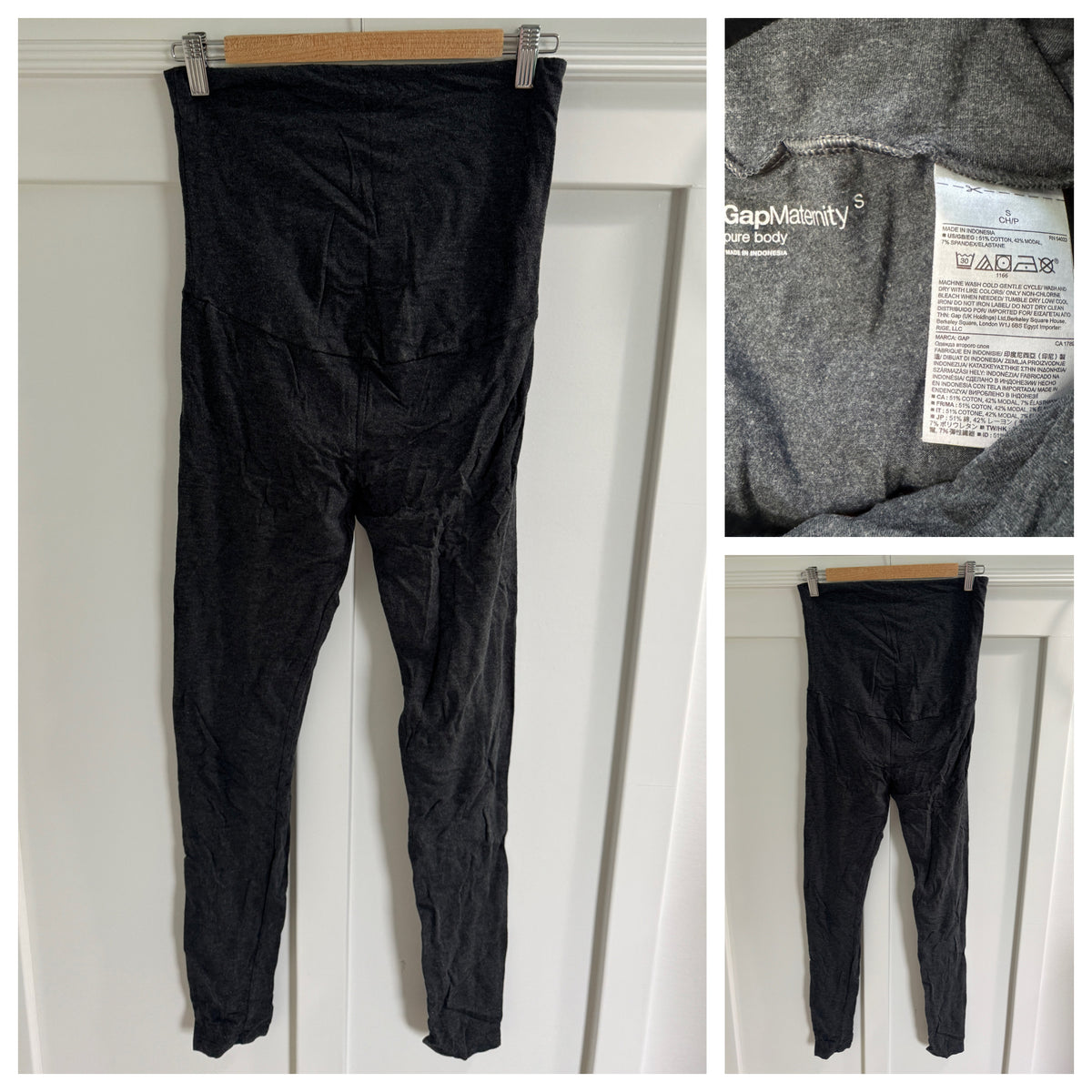 Gap Grey Maternity Over belly Leggings GUC - size Women - S (4/6)