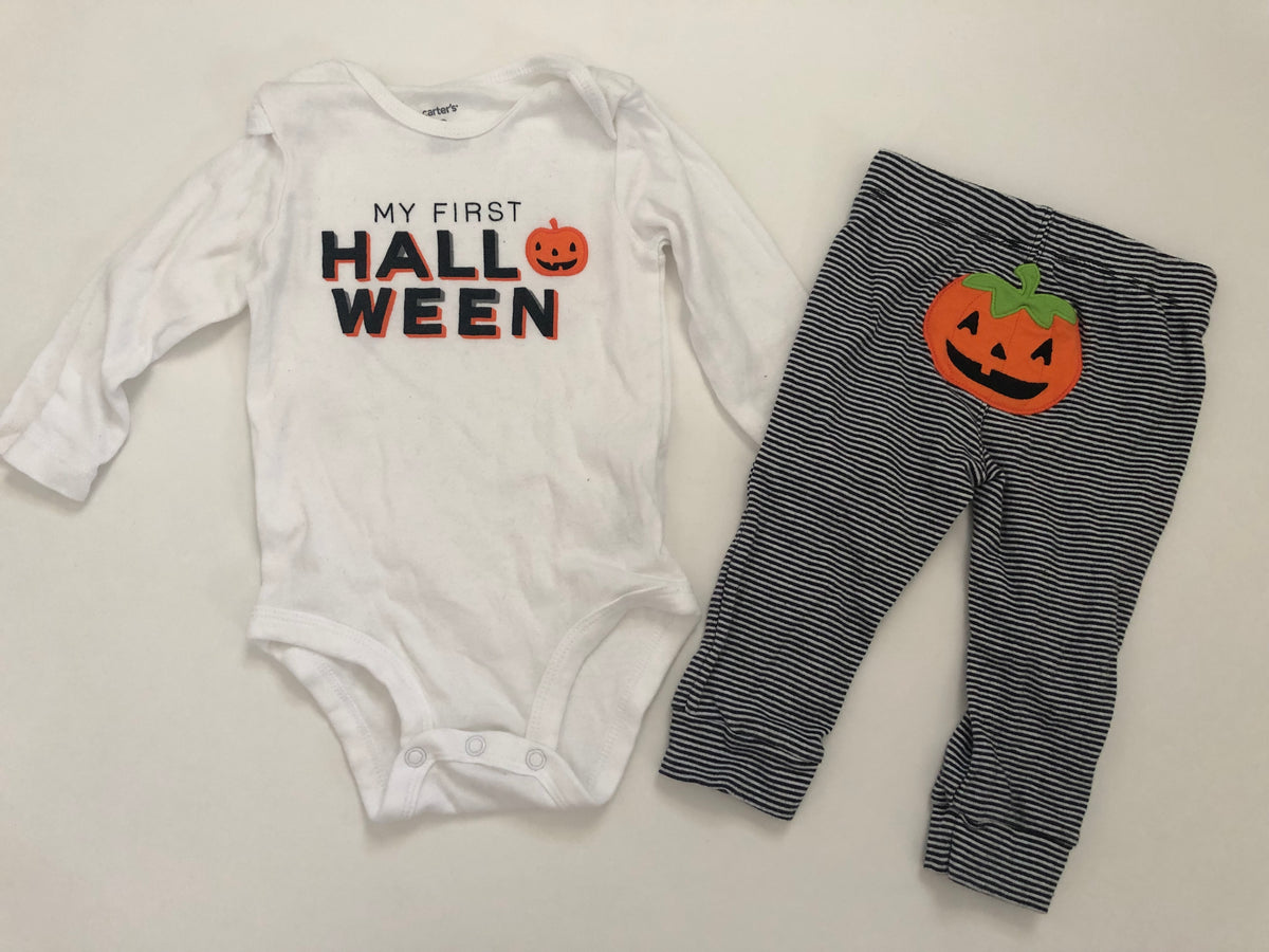 Carter's Halloween Pumpkin Butt Outfit GUC - size Month - 6-9 / 9M