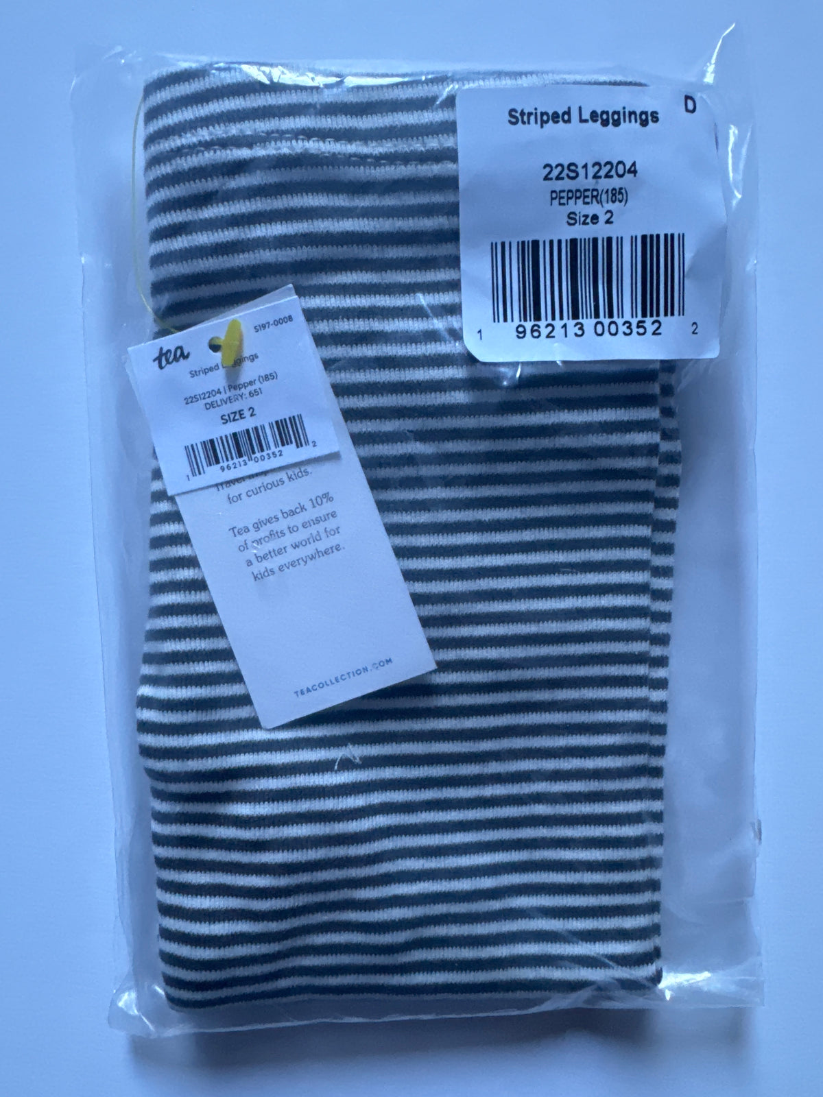 Tea Collection Leggings NWT New - Pepper Striped - size Toddler - 2T
