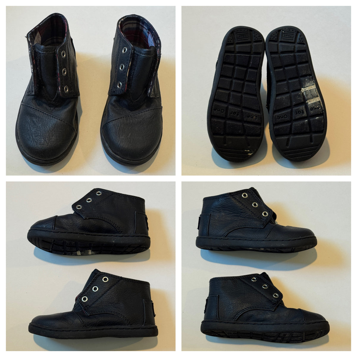 Black Velcro High Tops Toms 8 VGUC - size Shoes - Toddler 8