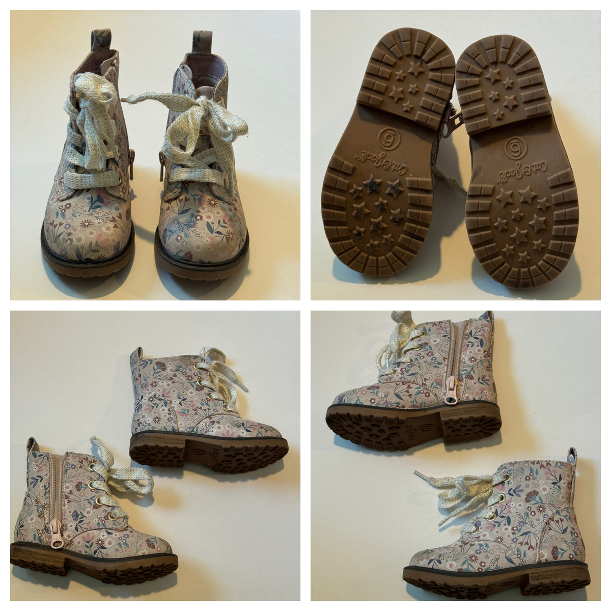 Floral Boots Cat & Jack - 6 - GUC - size Shoes - Kids 6