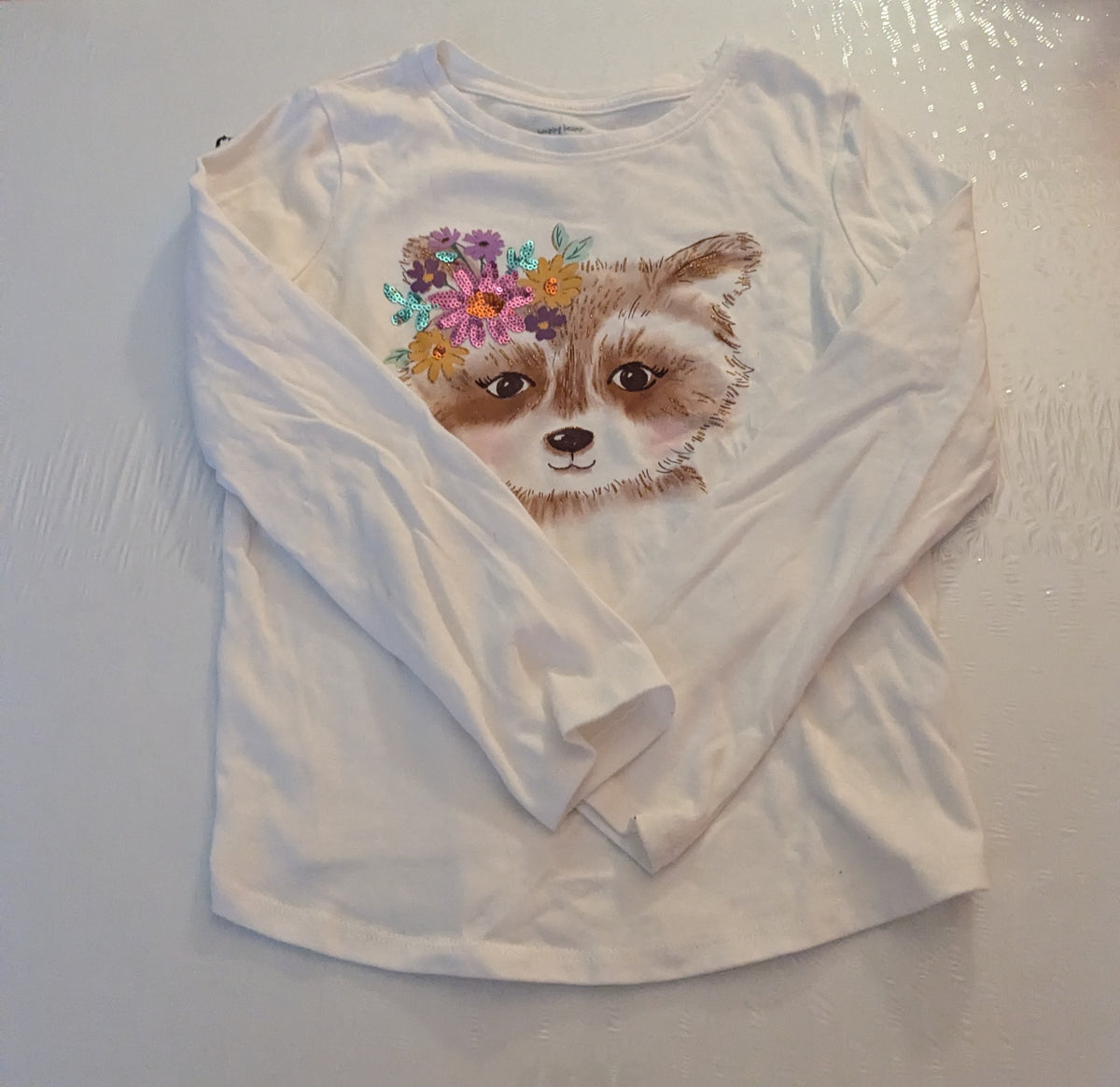 Jumping Beans Racoon With Flower Crown - size Youth - 8 (M)