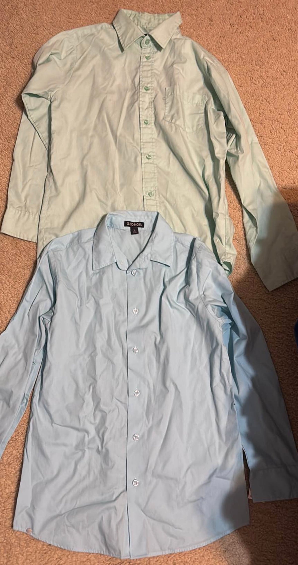 Button down dress shirts One 12/14 and one 14/16 - size Youth - 14 (XL)