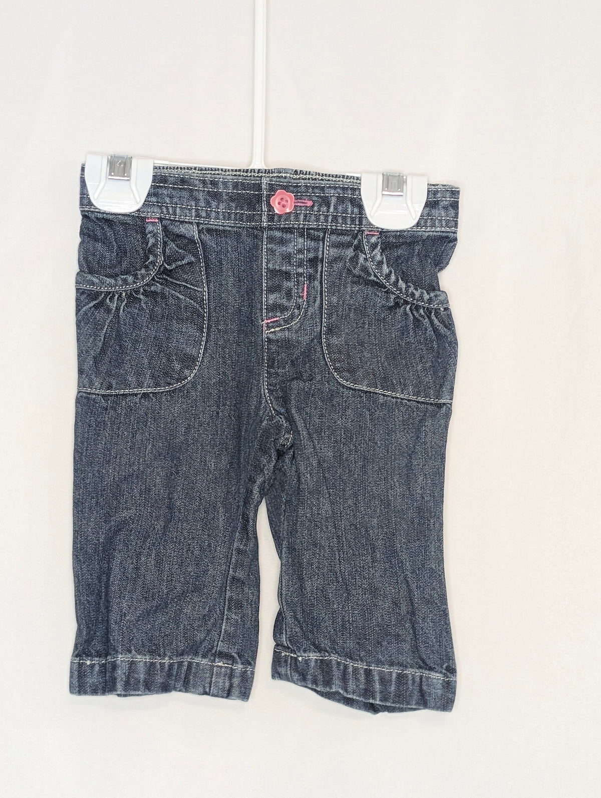 EUC JumpBean jeans, elastic waist, pink - size Month - 3-6 / 6M