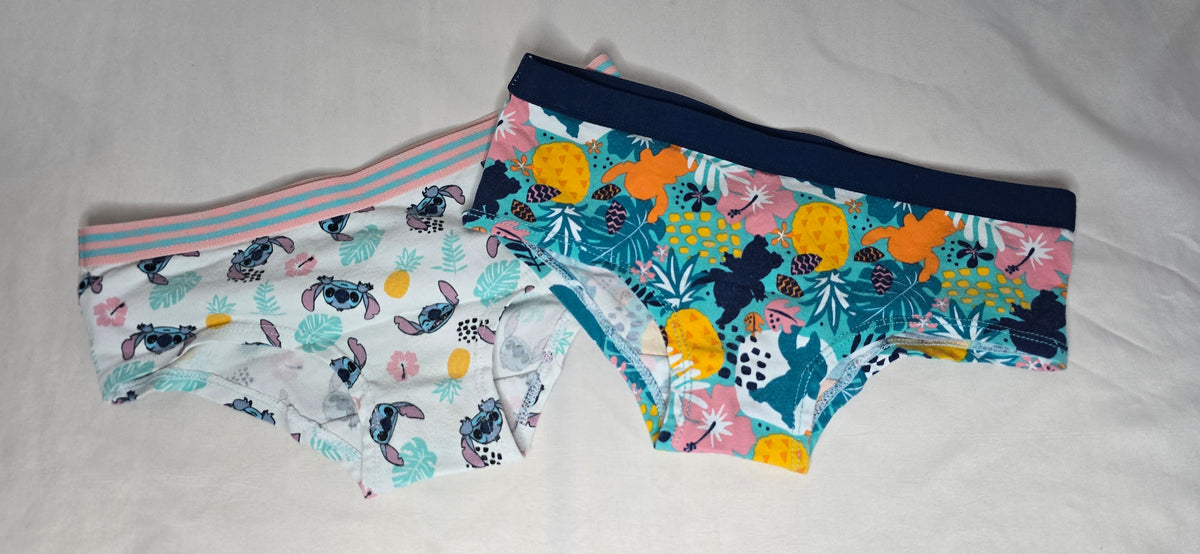EUC 2pr Disney Stitch cotton hipster briefs - size Youth - 10 (L)