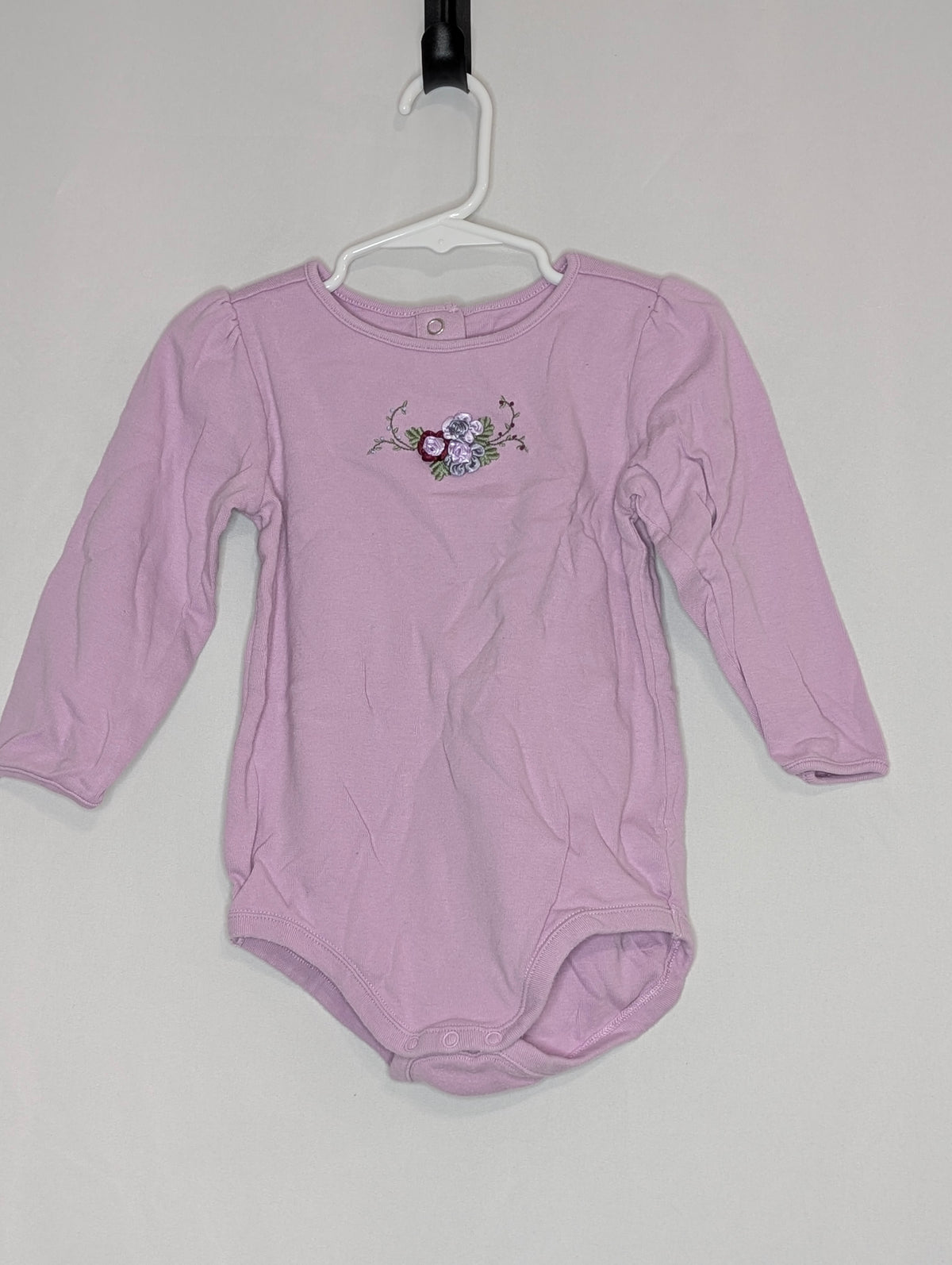 GUC Gymboree l/s onesie light purple w/rosettes, - size Toddler - 2T