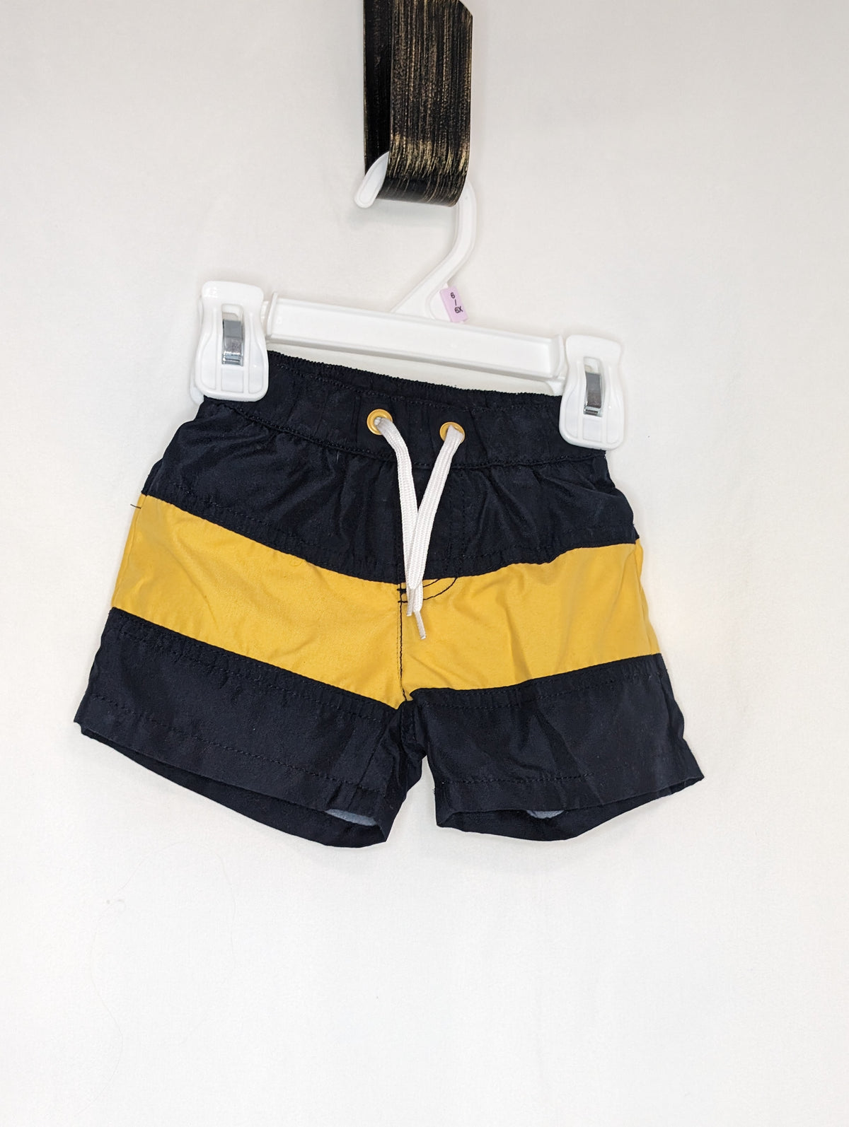 EUC Gymboree swim trunks navy/yellow, elastic - size Month - 0-3 / 3M