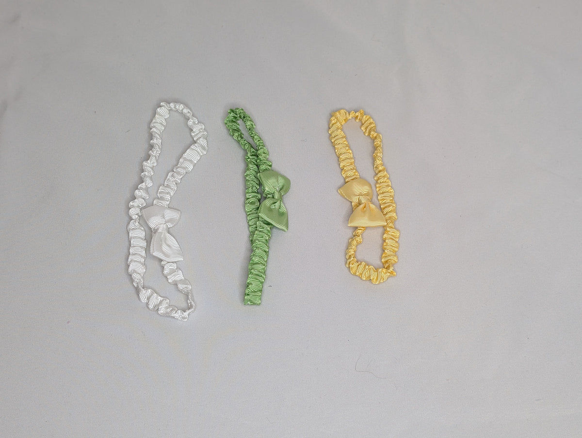 VGUC skinny elastic ribbon headbands w/ bows - size Month - 0-12