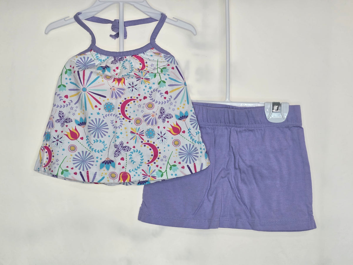 EUC halter neck top, white w/paisley print, - size Month - 12-18 / 18M