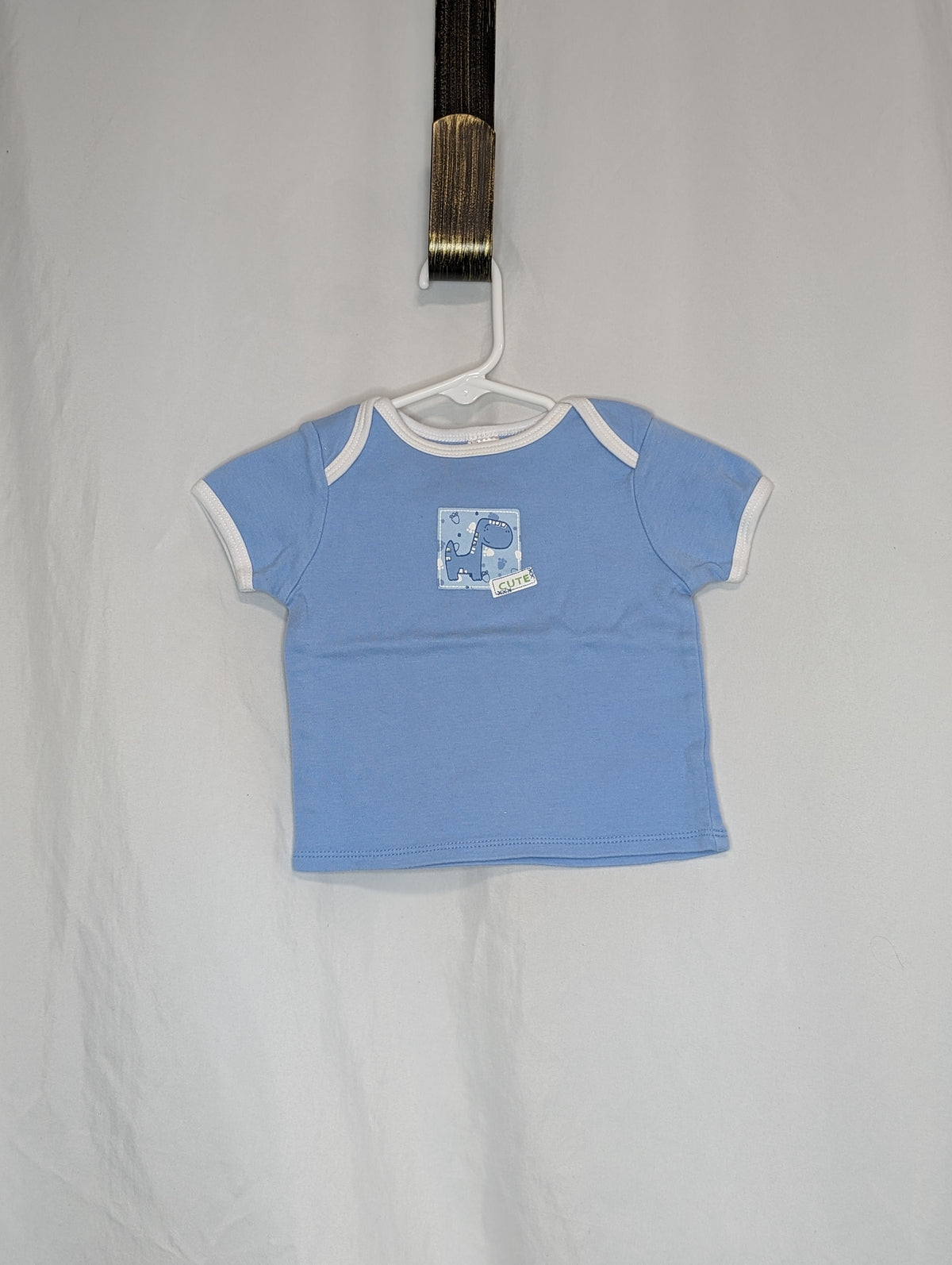 GUC s/s tee, light blue w/ white trim, blue dino - size Month - 6-9 / 9M