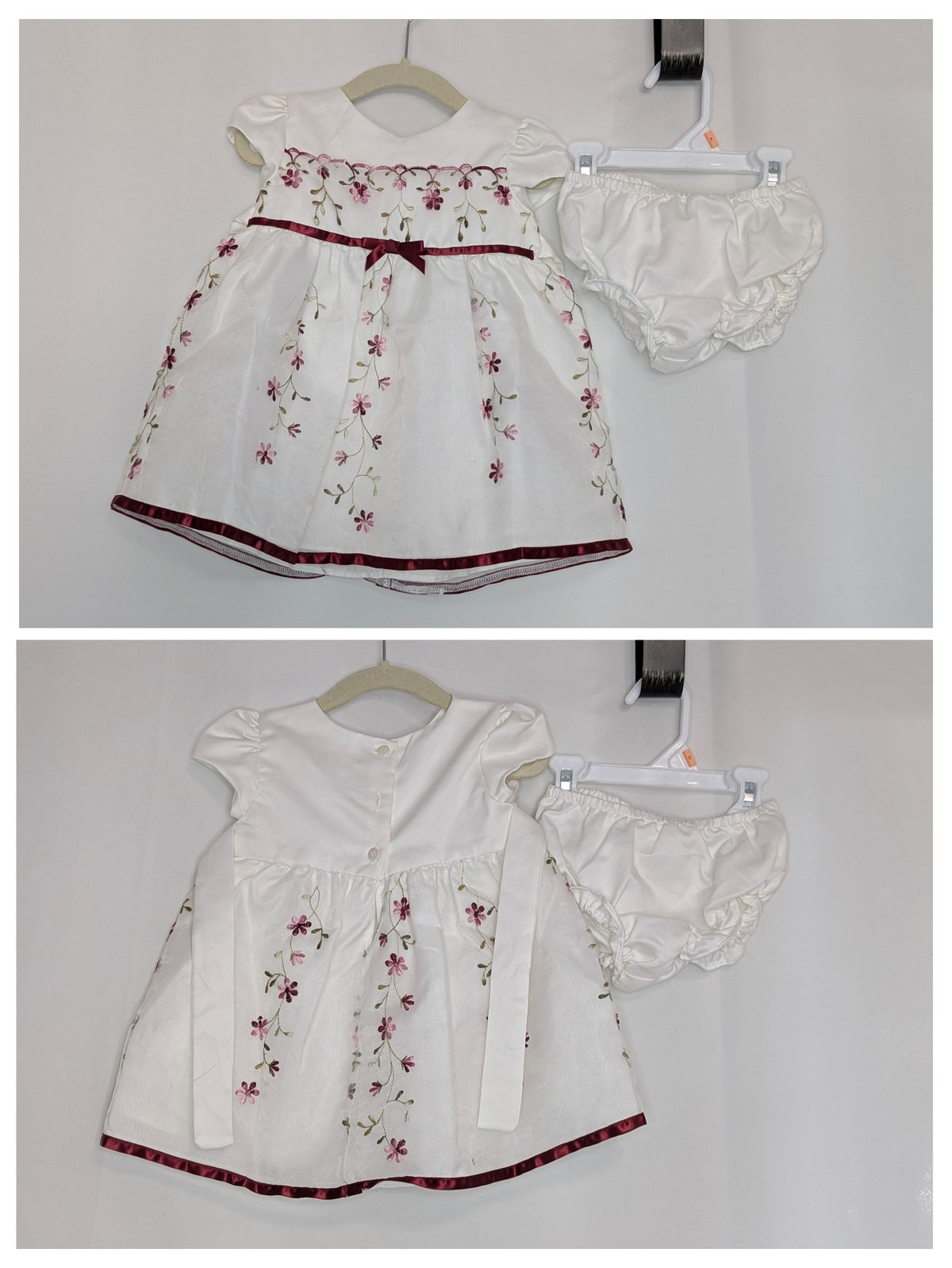 EUC Ivory cap sleeve formal dress, sheer over - size Month - 9-12 / 12M