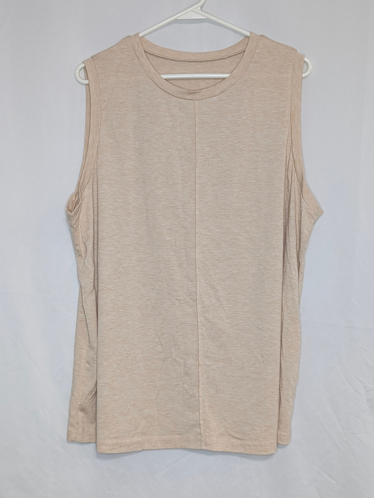 EUC sleeveless top soft cotton, light tan - size Women - 1X (16/18W)