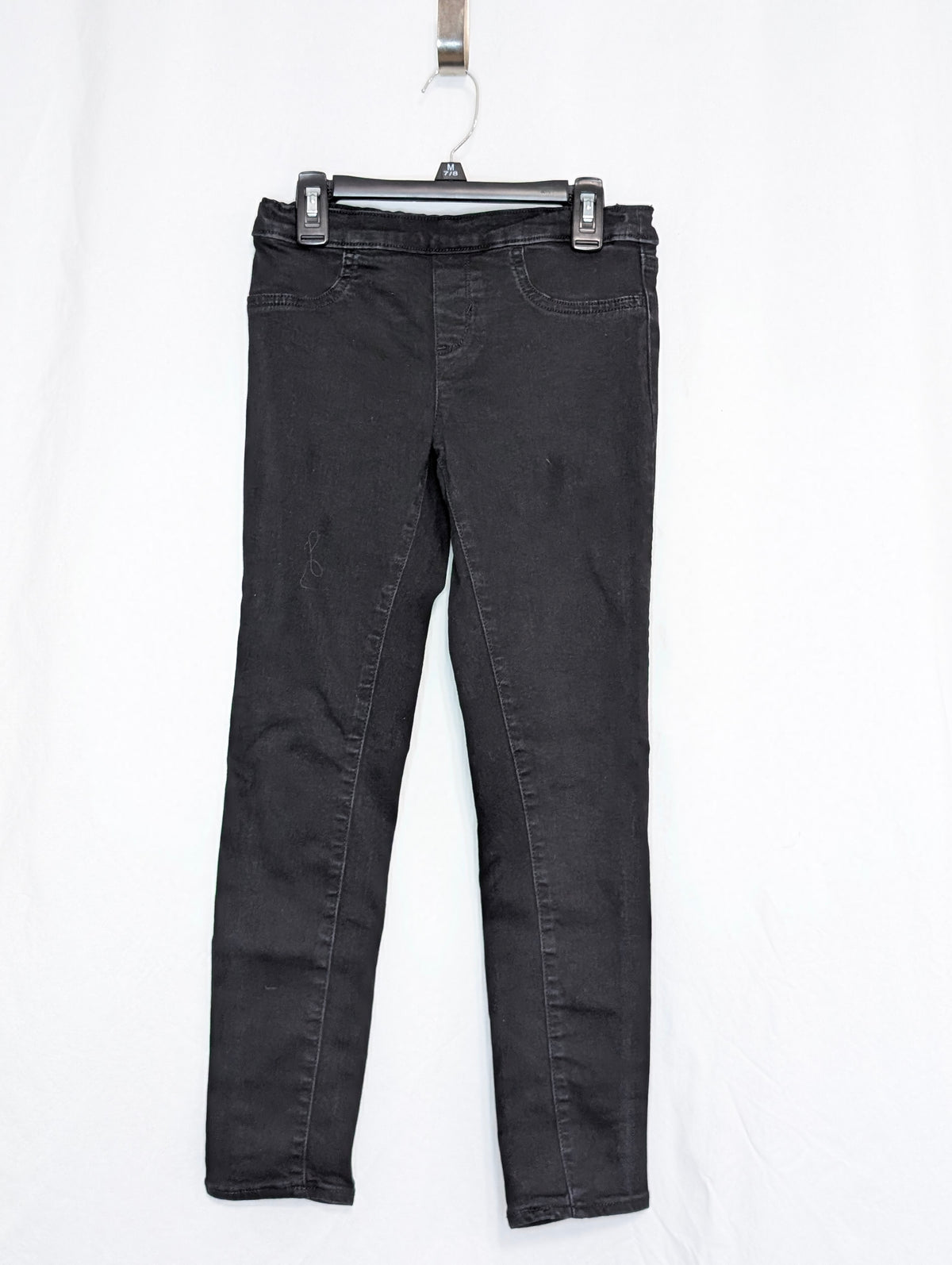 EUC Levi black pull-on jeggings, adj. waist, 2 - size Youth - 12 (L)