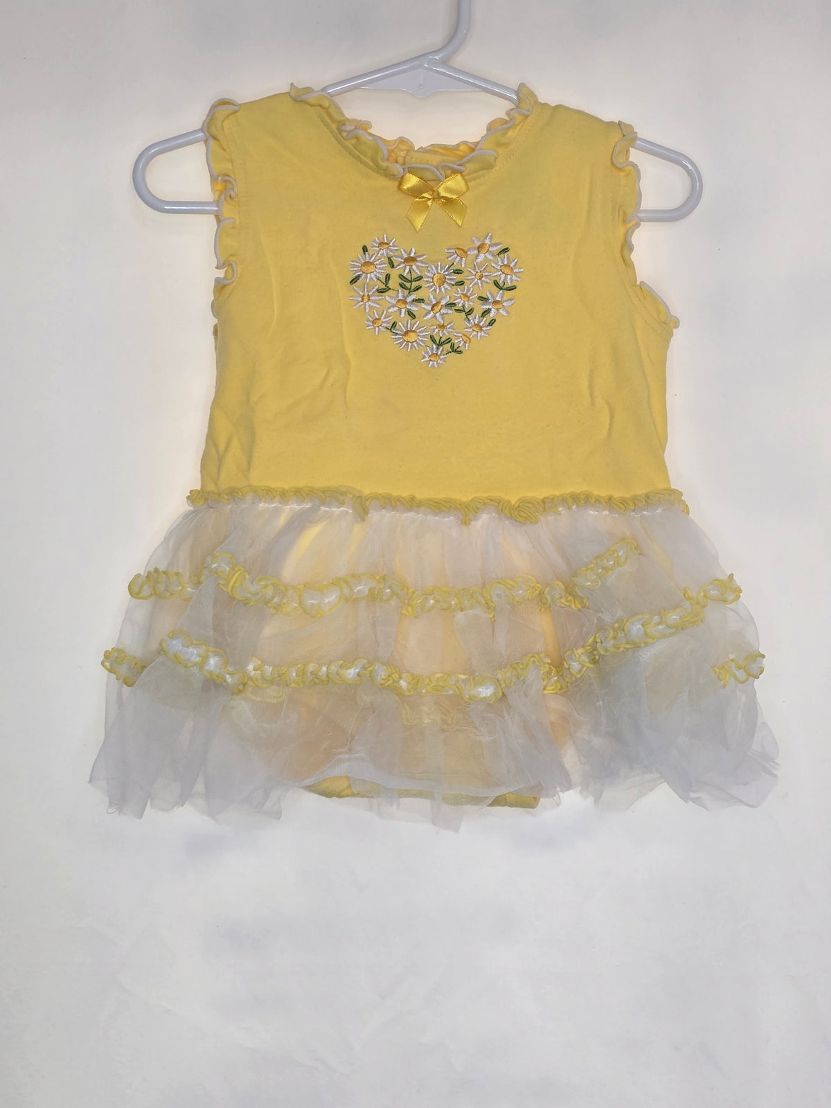 EUC 1pc tutu romper, sleeveless, yellow w/ - size Month - 12-18 / 18M