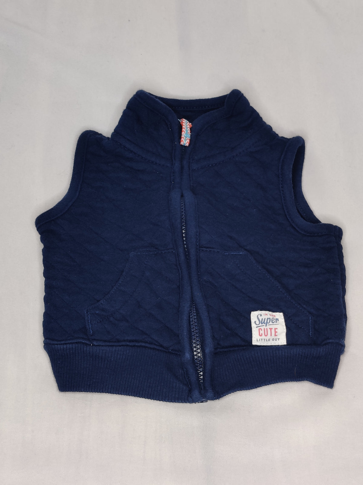 EUC Carter quilted vest navy, zips, I'm One - size Month - Newborn