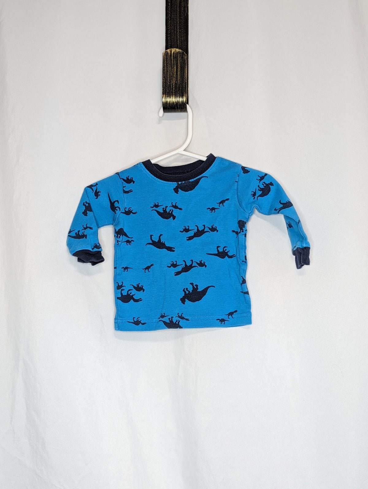GUC Carter l/s pj shirt only, blue w/navy trim & - size Month - 3-6 / 6M