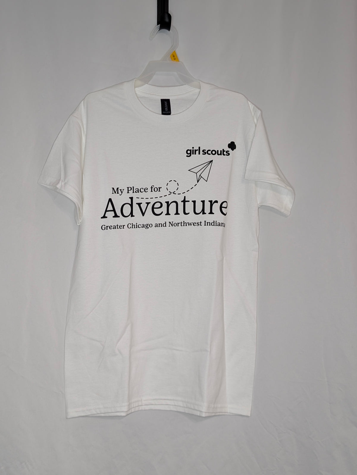 NEW white s/s Girl Scout tee, 100% cotton, great - size Women - S (4/6)
