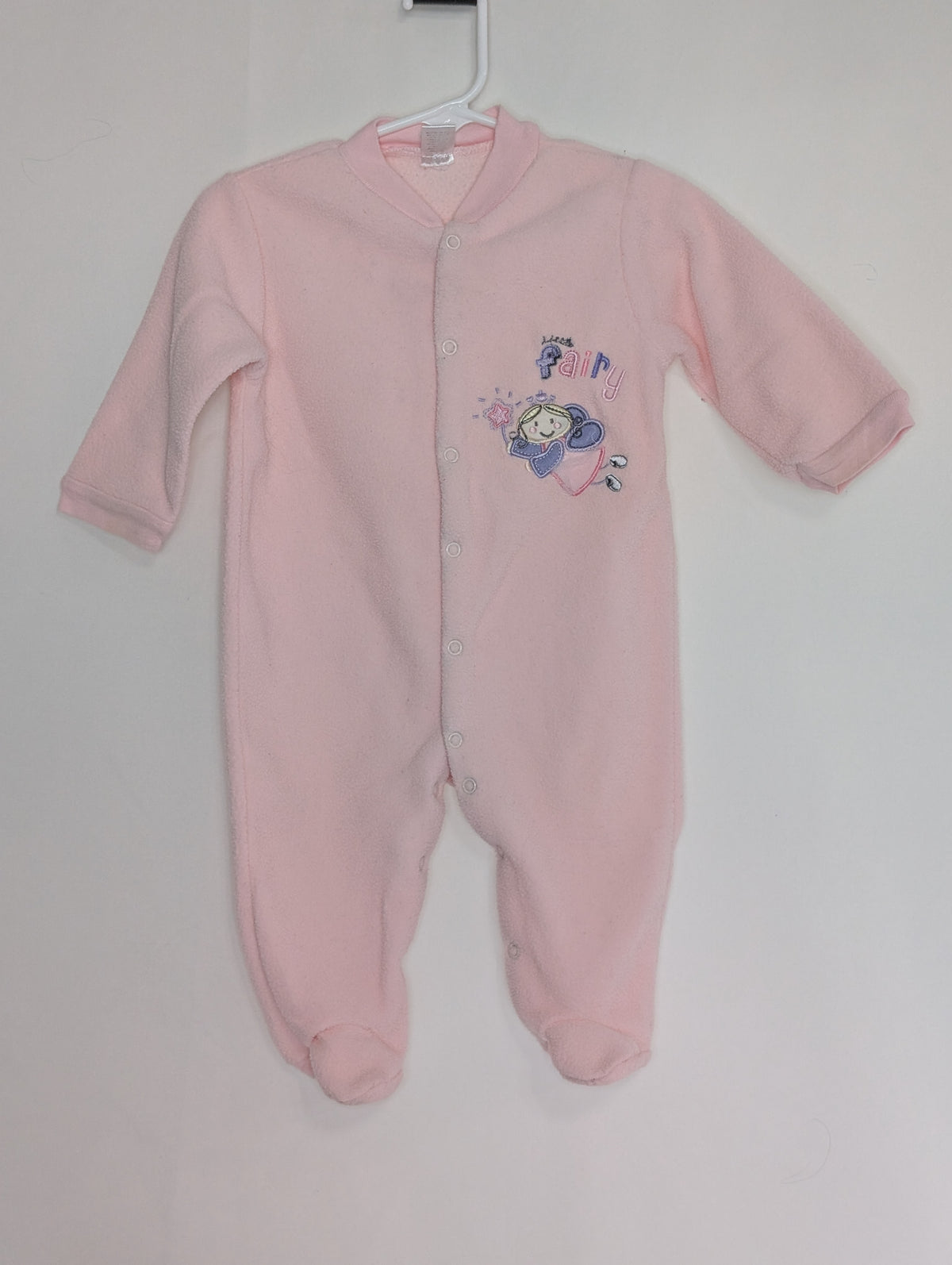 GUC fleece snap up sleep & play, light pink w/ - size Month - 6-9 / 9M