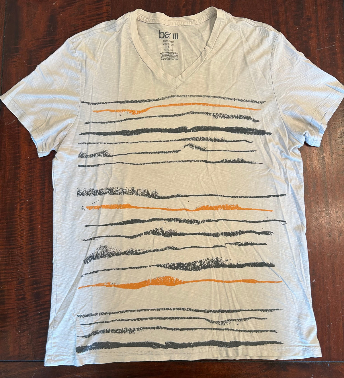 BARIII COTTON T-SHIRT THIN OATMEAL GUC - size Teen/Men - L (36-38)