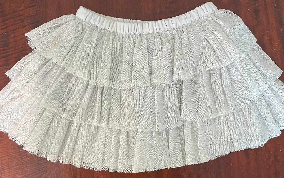 GYMBOREE silver sparkly tutu skirt w lining PLAY - size Toddler - 4T