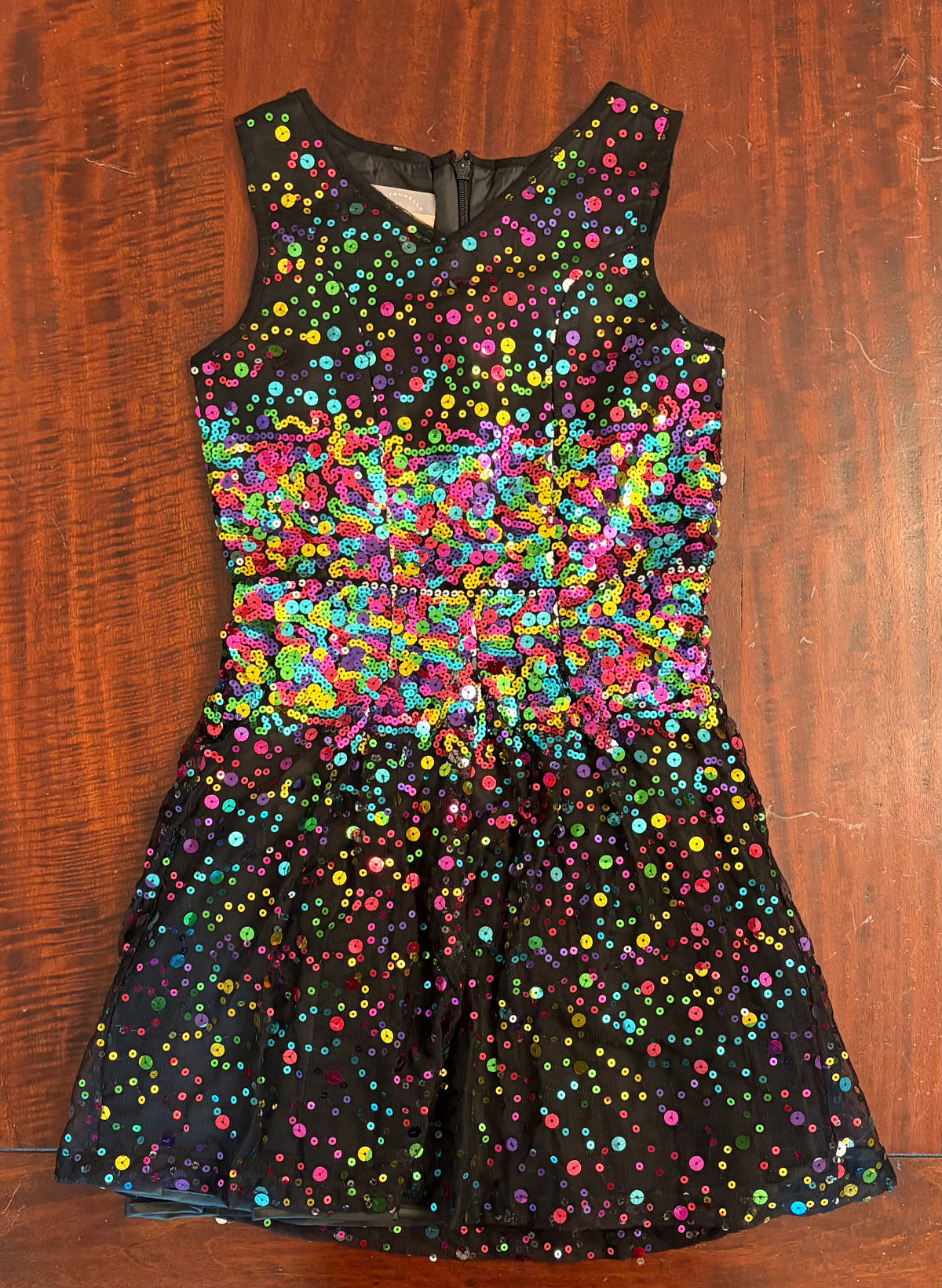 PIPPA & JULIE SLEEVLESS BLAC SEQUENCE DRESS LIKE - size Youth - 8 (M)