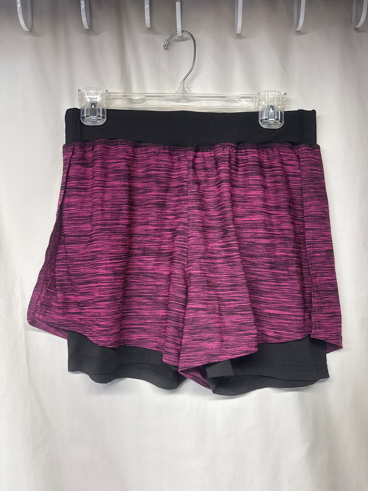 Double-layer plum/black heathered running shorts - size Women - S (4/6)