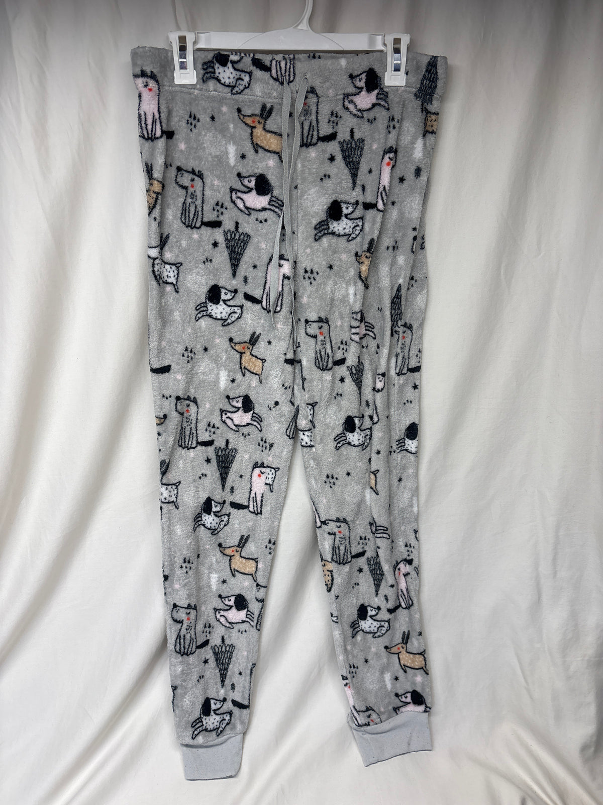 Secret Treasures grey plush PJ pants w/ dogs - size Women - M (8/10)