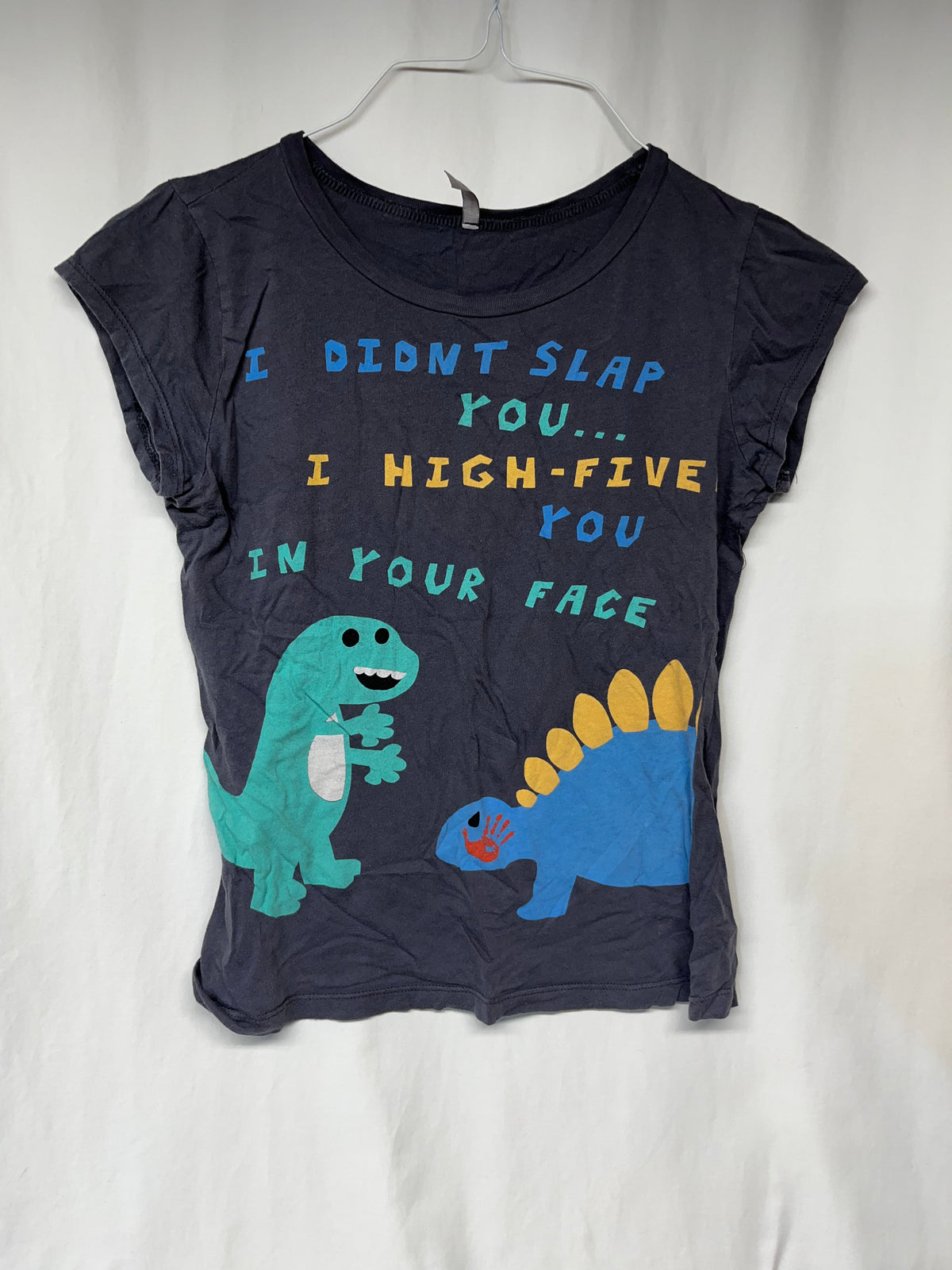 Funky Story charcoal dino tee - 10/12 - size Youth - 10 (L)