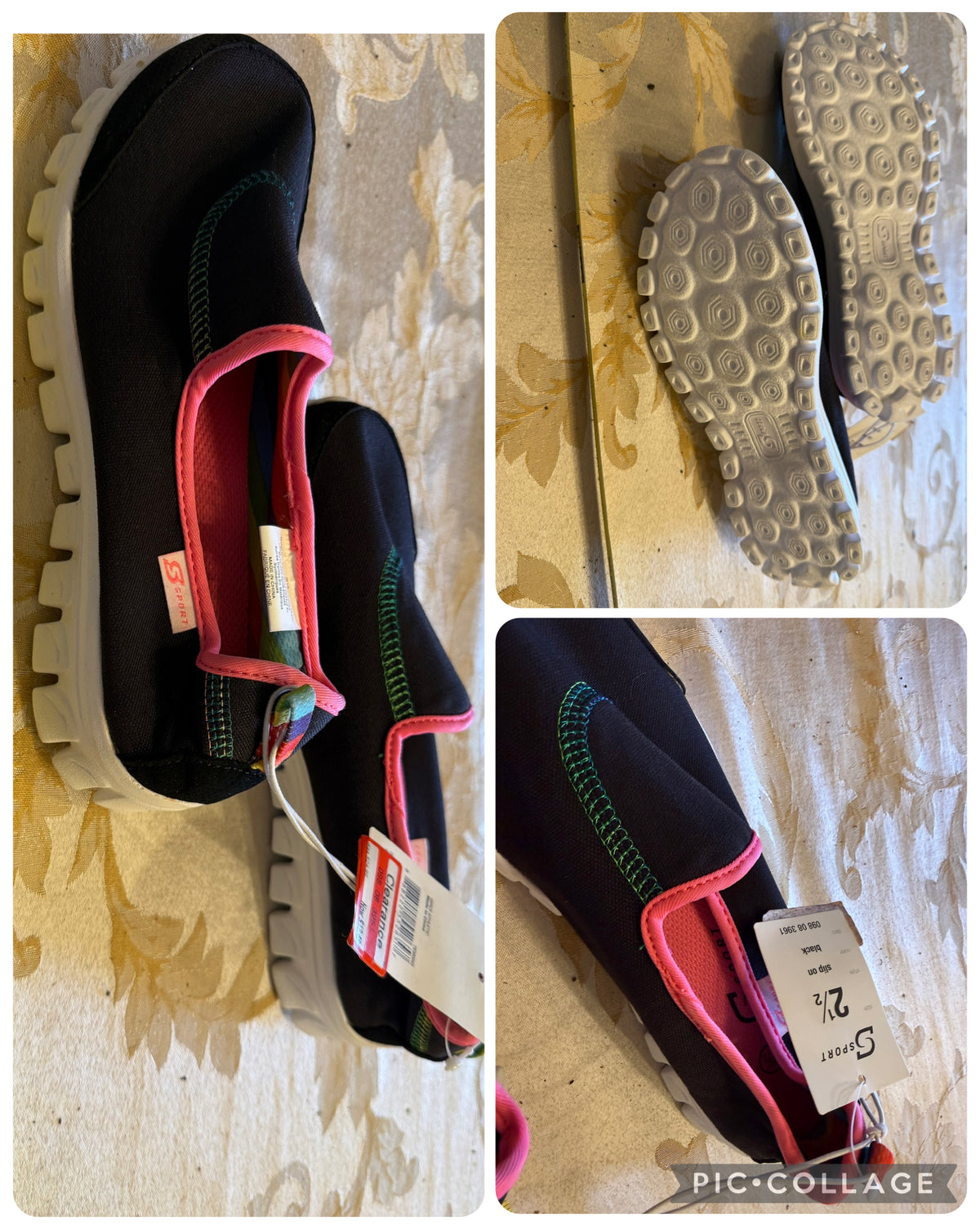 Black slip on sneaker NWT rainbow trim - size Shoes - Kids 2 1/2