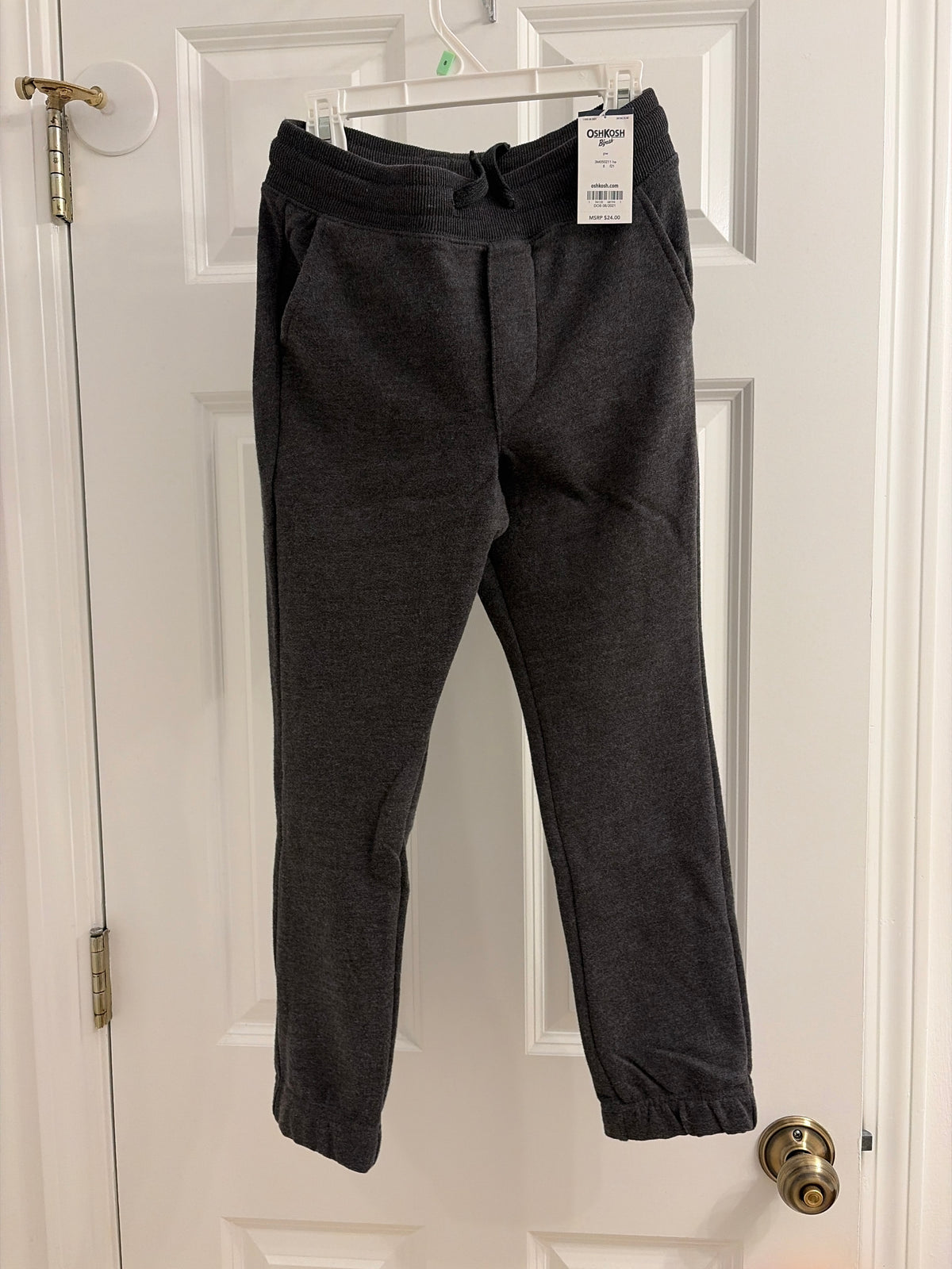 New osh kosh sweatpants Gray fleece joggers - size Youth - 8 (M)