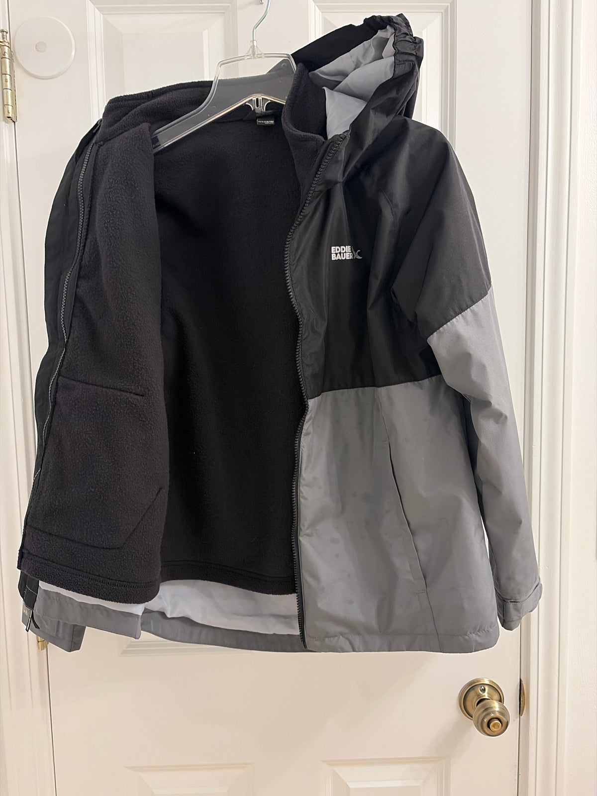 Eddi Bauer black jacket 3 in 1 coat fleece. - size Youth - 14 (XL)