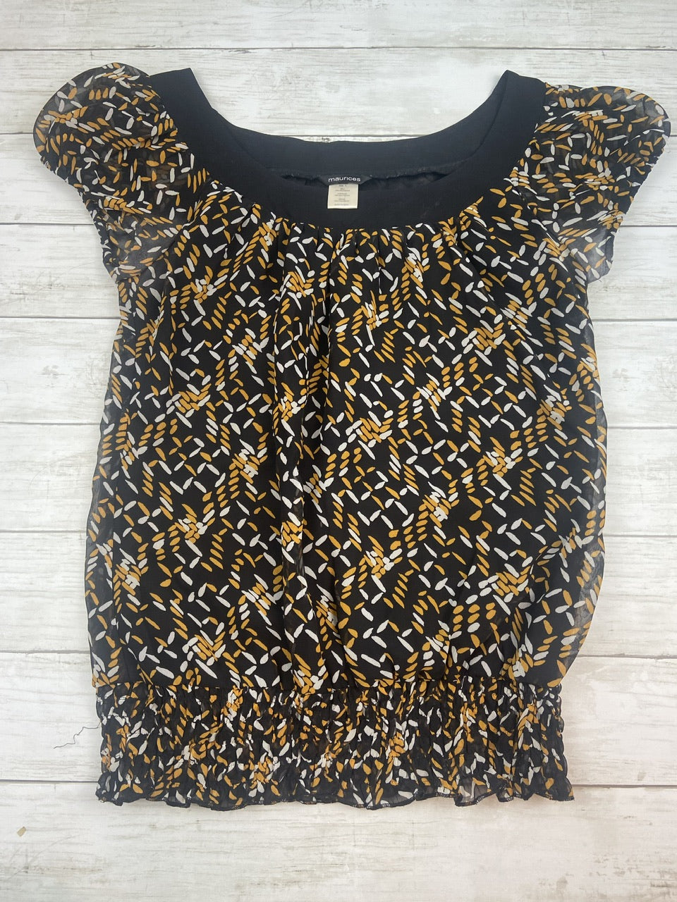 Maurice's orange & black dressy top - EUC - size Women - S (4/6)