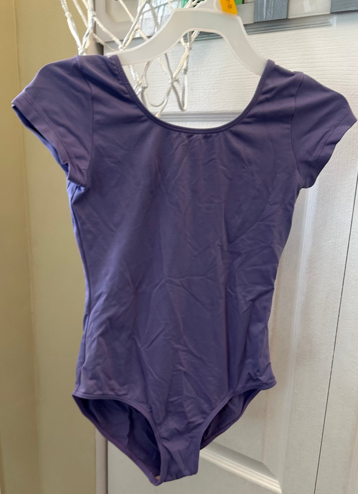 12 lilac leotard EUC 90 nylon 10 spandex - size Youth - 12 (L)