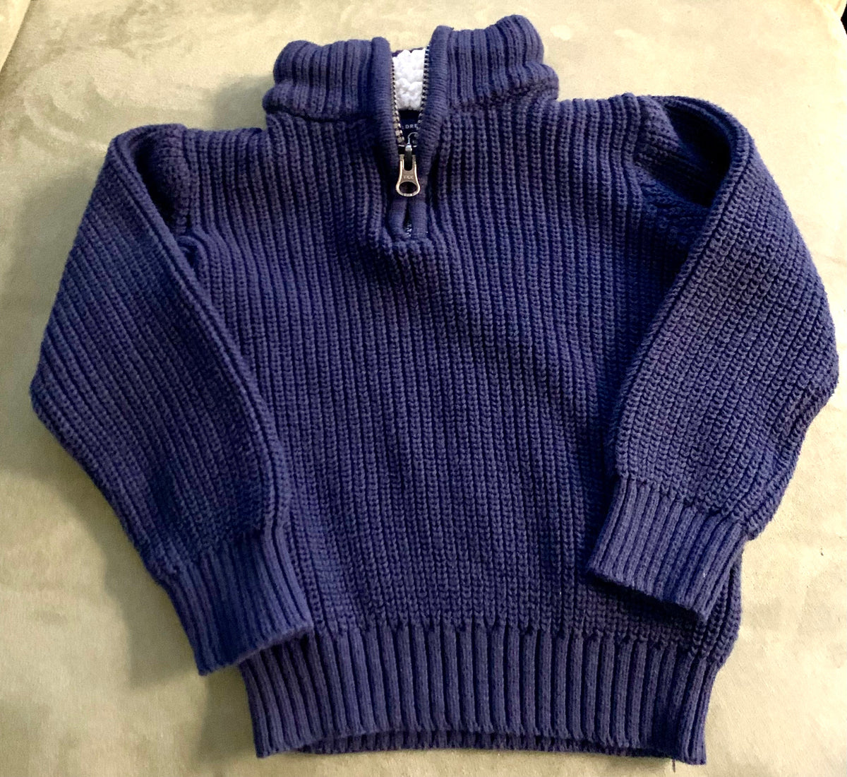 18-24 Place sweater Half zip navy, soft cozy - size Month - 18-24 / 24M