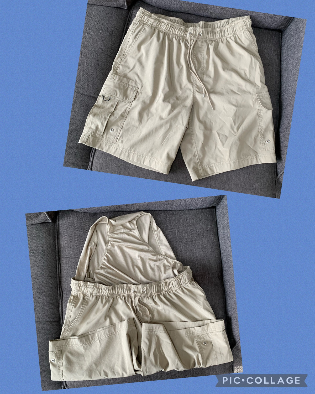 Khaki men's swim shorts George brand, worn - size Teen/Men - L (36-38)