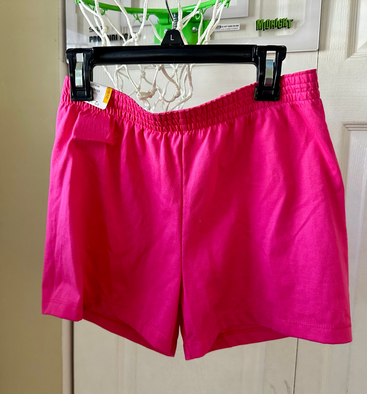 10/12 new pink shorts 60 cotton 40 poly - size Youth - 10 (L)