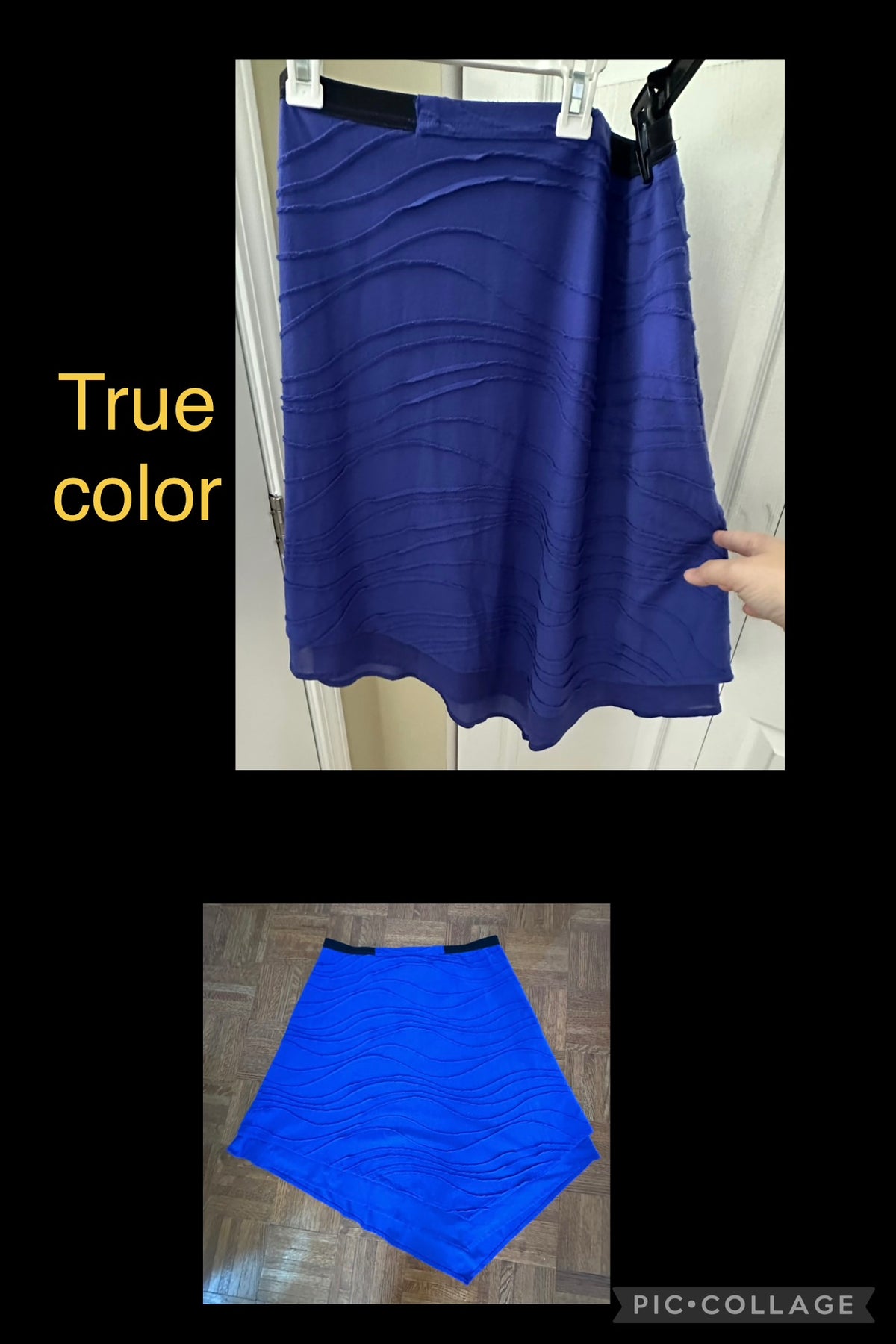 Skirt simply vera EUC Poly rayon purplish blue - size Women - L (12/14)